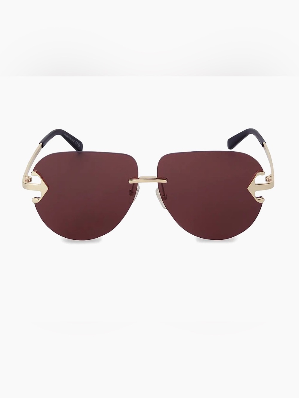 NWT Off White OERI14L Rimless Brown Gold Sunglasses Made in Italy